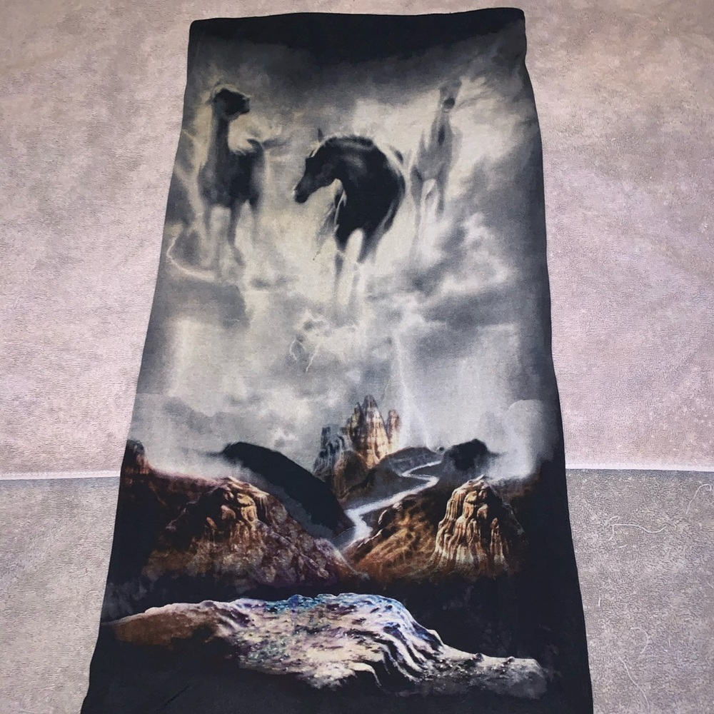 Maison Margiela Horse Print Strapless Dress